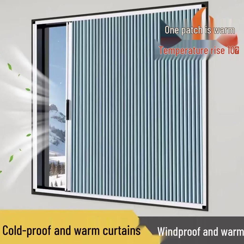 Aluminum Alloy Honeycomb Insulated Windproof Folding Window Curtain with Sliding Screen and Sun Protection