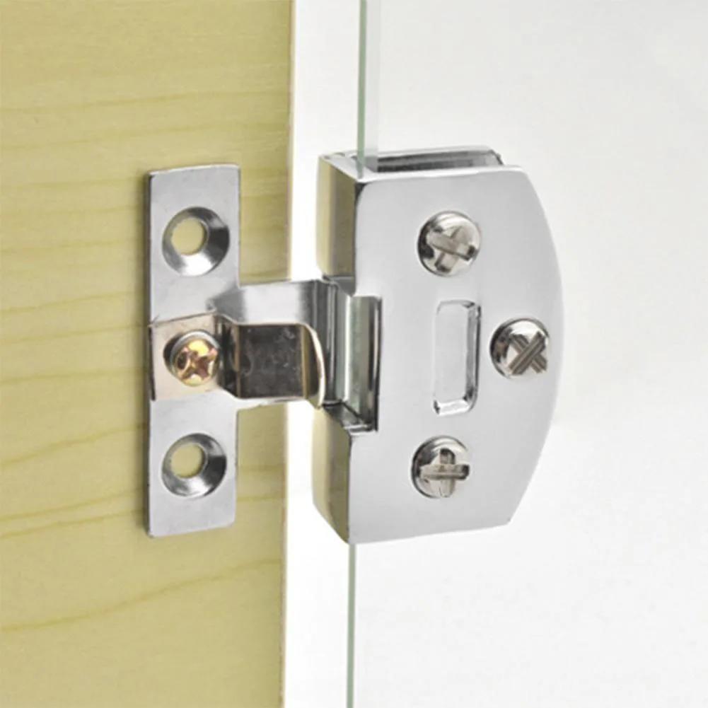 4pcs Glass Door Hinge Adjustable Clamp Inset Door Bathroom Shower Display Cabinet Cupboard Door Hinges Furniture Hardware