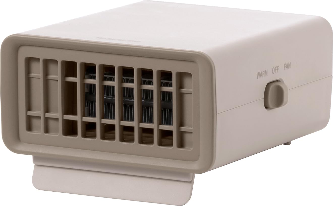 

Yamazen Ceramic Fan Heater, Compact, Fast Heating, Mini, Handheld, 2-Way (Hot Air/Air Blower), Small Desk Heater with Stand, Greige, DMF-D02(G)