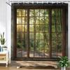 Forest Scenery Outside the Window Shower Curtain Bath Curtain Landscape Printed Bathroom Curtains for Home Decoration Curtain