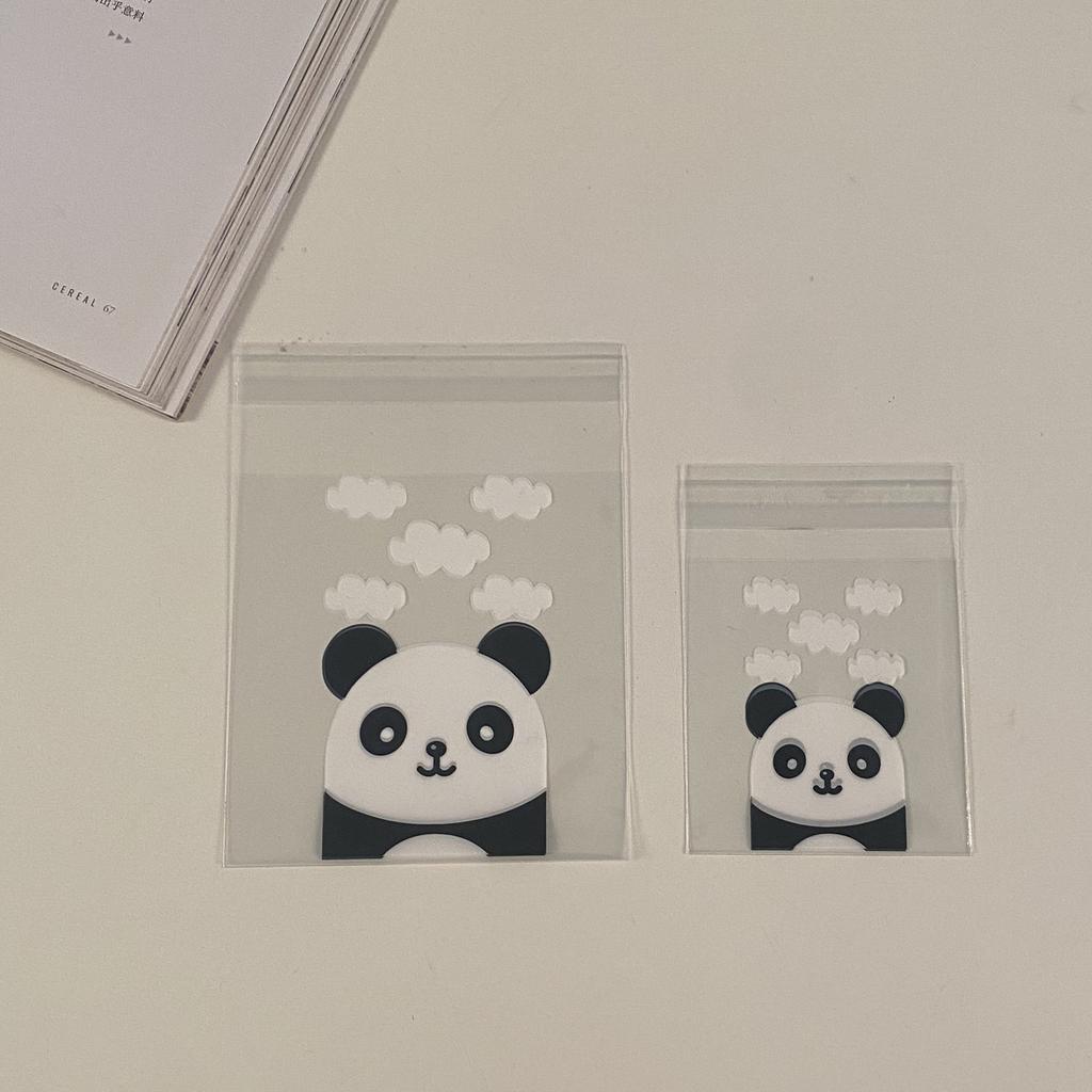 Panda, Cartoon, Snowflake Puff Pastry, Candy Bag, Niu Roll Cookie Packaging, Transparent, Gift Packaging Bag