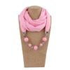 Scarf Necklace Ethnic Chiffon Solid Tassel Gorgeous Beaded Pendants Jewelry Necklace Scarf Fashion Accessories