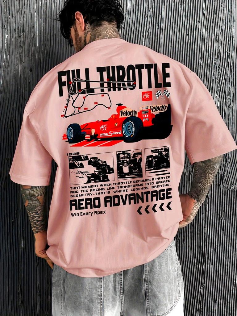 Full Throttle F1 Racing Vintage Graphic Oversized T-Shirt, Aero Advantage Motorsport Streetwear Tee, Unisex Casual Top