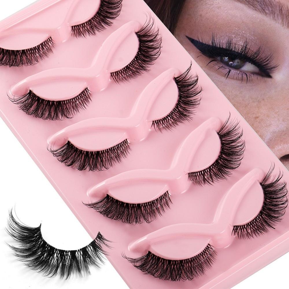 Winged End Cat Eye False Eyelashes Eye Elongated Faux Mink Lashes Fluffy Fake Lashes Cosplay