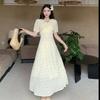 Large size French pastoral floral dress women's summer fat mm thin pear-shaped figure covering the stomach sweet a-word skirt