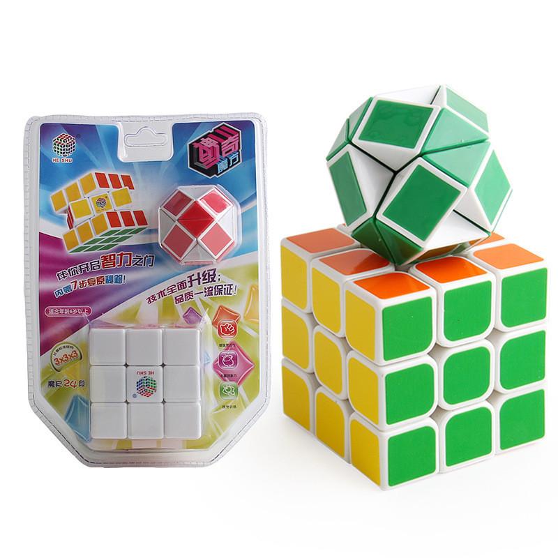 Lernplastik Drei-Schichten-Zauberwürfel Bunt Glattes Fingerpuzzle Spielzeug Set