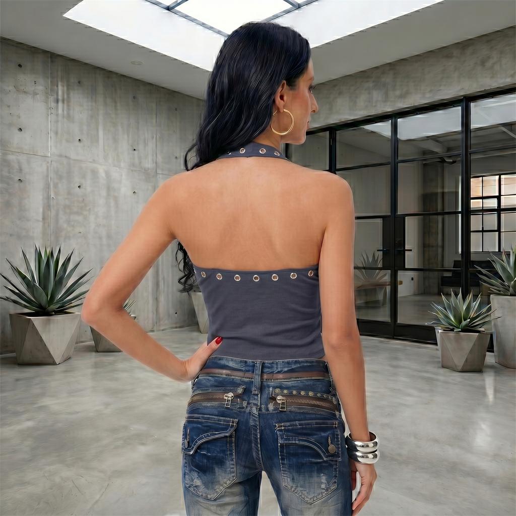 Women Neck Tank Top with Fitted Sleeveless Stretchy Knit Casual Basic Shirt for Everyday Wear