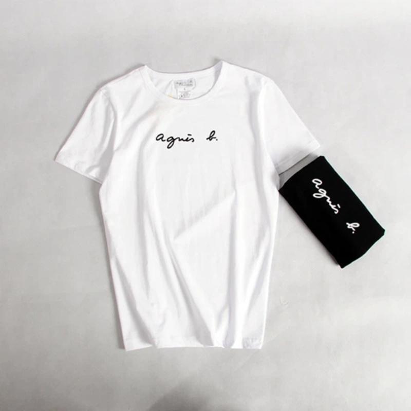Neues Mode Agnes B Unisex Süßes T-Shirt Super Hohe Qualität T-Shirt Sommerhemd Koreanische Mode Kurze Ärmel XS weiß