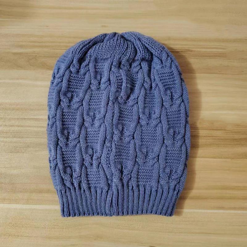 Women's Trendy Winter Knitted Slouchy Hat with Ear Protection, Large Head Circumference, Face-Slimming Design