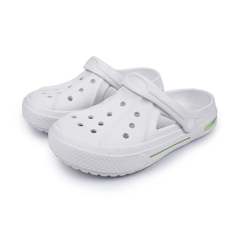 

мода 2024Сандалии дырявые туфли пара домашние тапочки летние выдалбливают улыбающееся лицо пряжка для мужчин и женщин пляжные плоские туфли 45 белый