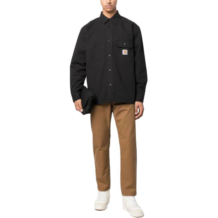 Carhartt WIP Casual Solid Color Versatile Shirt Men shirts Black I03144789XX