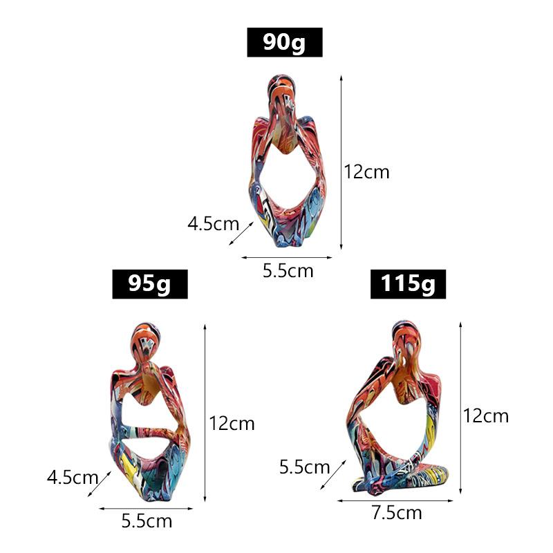 Kolorowe Mini Abstrakcyjne Postacie Dekoracja Domu Moda Graffiti Rzeźba Szafka TV Wejście Rzemiosło z Żywicy