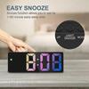 Upgraded Digital Alarm Clock, LED Clock for Bedroom, Electronic Desktop Clock with Temperature Display, Adjustable Brightness, Voice Control, 12/24H D