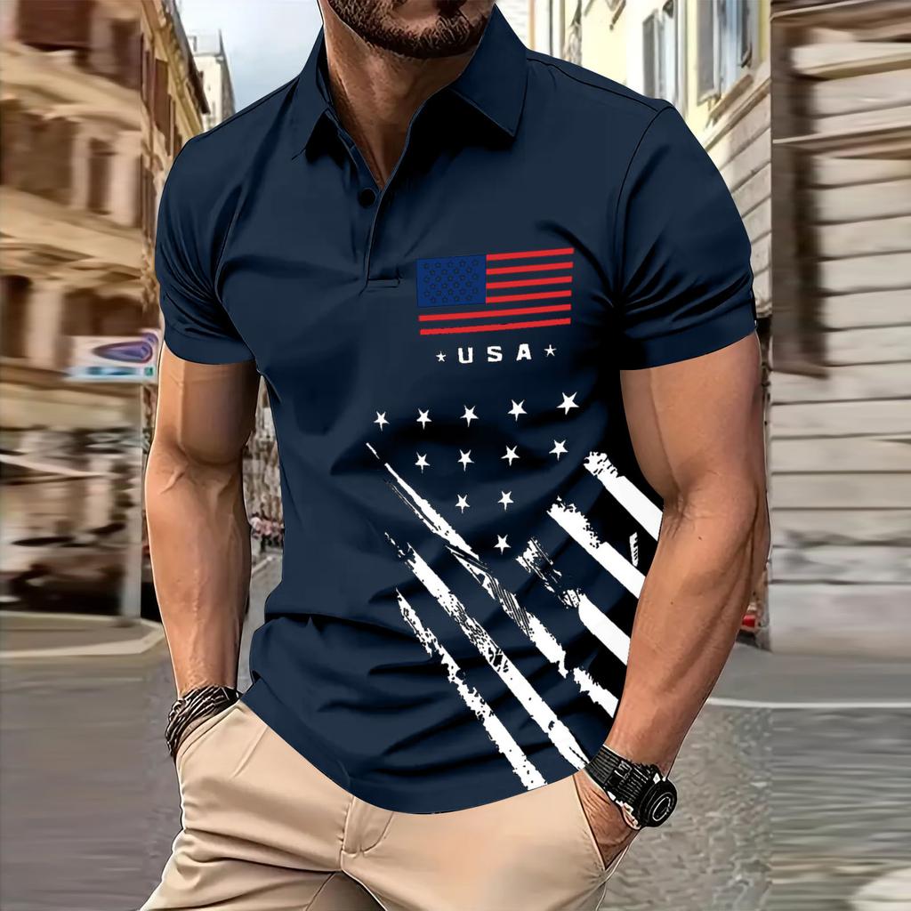 Men's  Golf Shirt Casual Sports V Neck Ribbed  Collar Short Sleeve Fashion Casual Solid Color Plain Spring & Summer Regular Fit