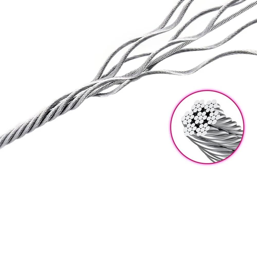 Cable Slip Lead Dog Leash Chew Proof Steel Wire Dog Leash with Nylon Handle for Teething Puppies Large Dogs Training Cord Leads