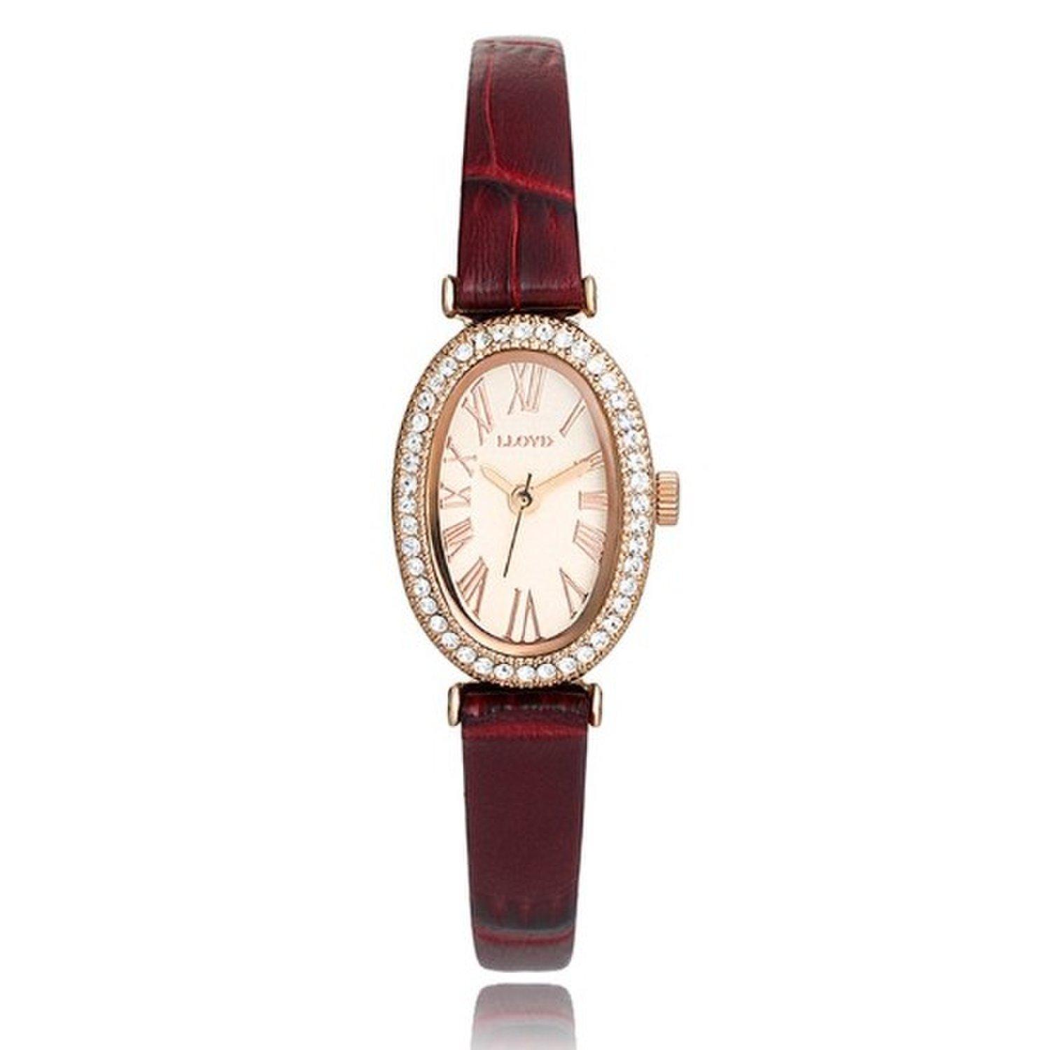 [LLOYD] Adele Women s Leather Watch Burgundy-Rose Gold LL2G26302DGV