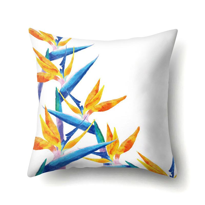 Polyester Pillowcase Plant Fresh Car Decoration Home Printed Pillowcase Sofa Cushion Cover