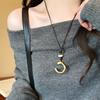 LATS Irregular Matte C-shaped Pendant Necklace for Women New Design Personality Long Adjustable Rope Sweater Chain Trend Jewelry