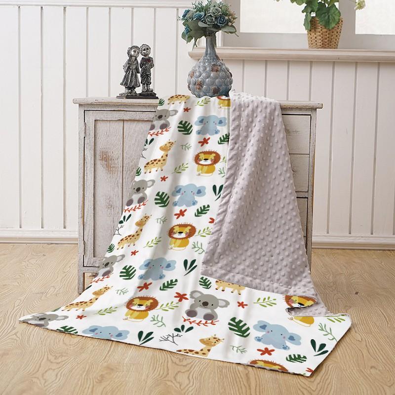 Soft Double-Layer Baby Blanket A-Grade Digital Print Cotton Feel Toddler Comfort Infants 1-3 Years