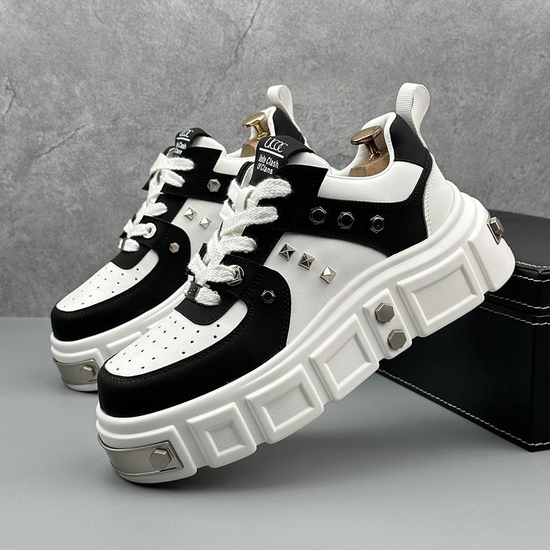 Shoes for Men spot thick-soled heightening casual board shoe  niche design sense fashionable rivet men shoes Zapatos Hombre