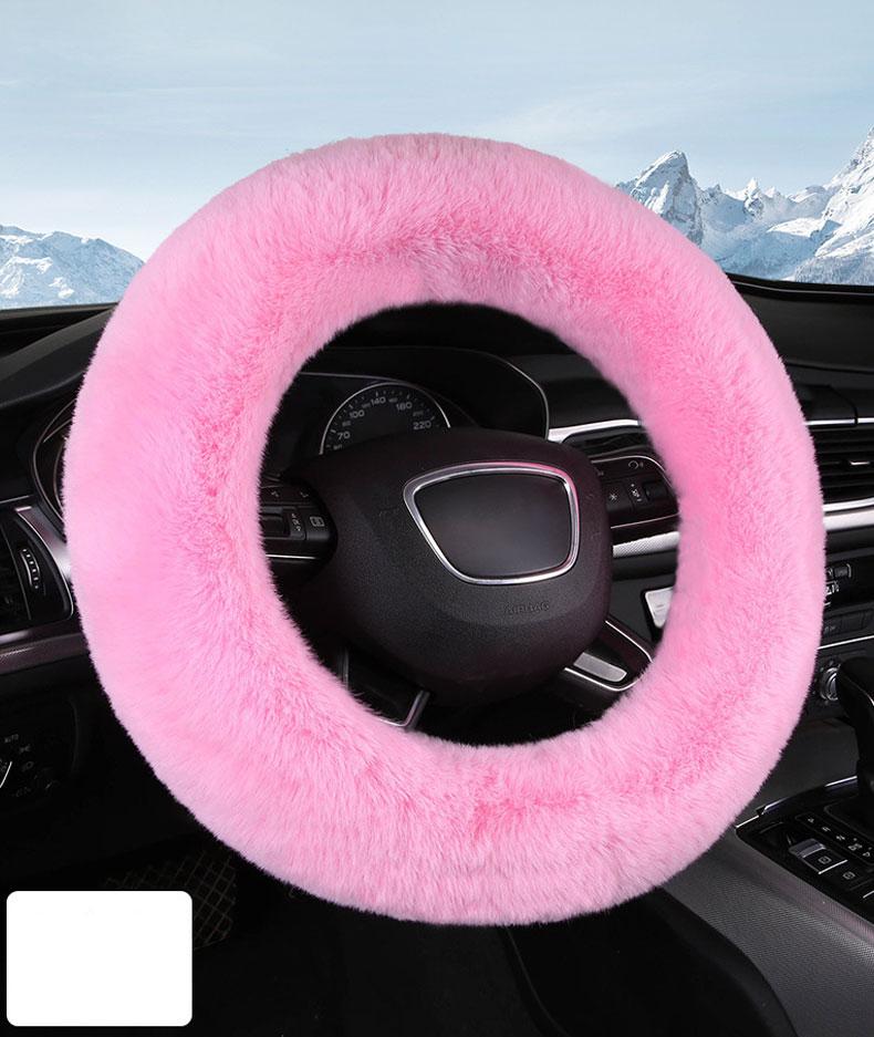 Langer Wolle flauschiger Lenkradbezug, Rutschfester 15-Zoll flauschiger Lenkradbezug mit Plüschgefühl, Umweltfreundlicher Lenkradbezug