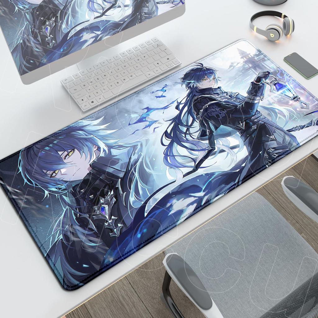 Druk HD Genshin Impact Flins Mata na Biurko Długi Biurowy Pad na Biurko PC Gaming Antypoślizgowe Akcesoria Anime Gumowa Podstawa Podkładka pod Mysz Zmywalna