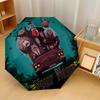 Custom Text Automatic 8 Bone Umbrella, Portable Sun Rain Protection UmbrellaThe Addams Family
