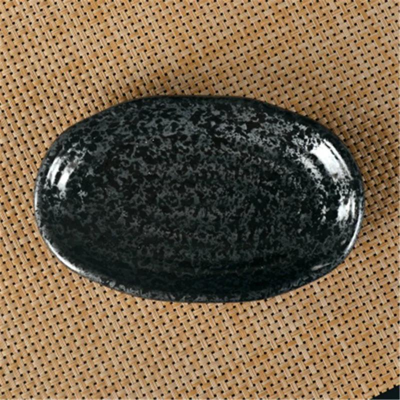 Oval Sushi Dish Japanese Ceramic Bone Plate Dinner Dishes Snack Ceramic Dinner Plates Dish Set Serving Dish Restaurant Supplies