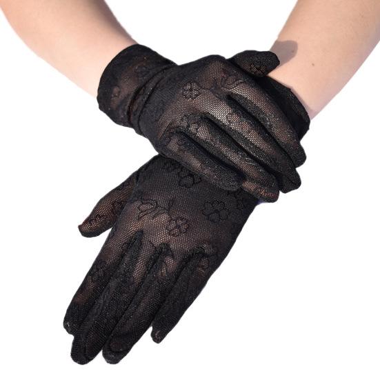 Fashionable and Breathable Mesh Short Gloves for Elegant Ladies