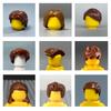 10 peças/lote MOC Tijolos Cabelos Masculinos Castanhos para Corpo de Figura de 4cm Vestir Compatível com Blocos de Construção de Marca Principal Brinquedos Bonecos