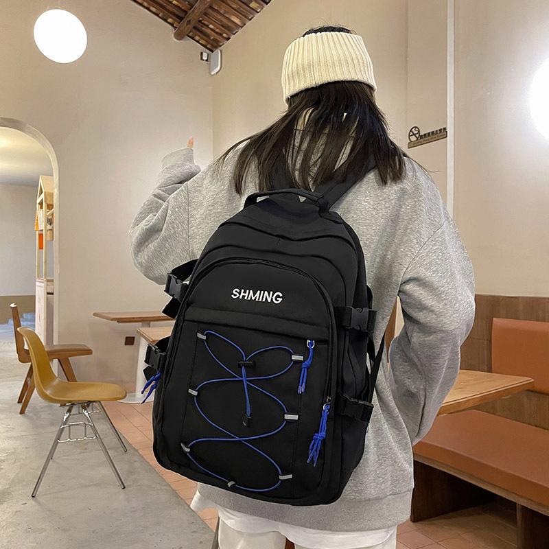 

School bag for male junior high school students, new high school students, middle school students, backpacks for female large-capacity backpacks чорний