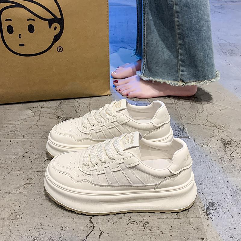 

Thick-soled little white shoes women s 2025 new popular autumn sports versatile muffin women s shoes student three-bar board shoes 40 белый