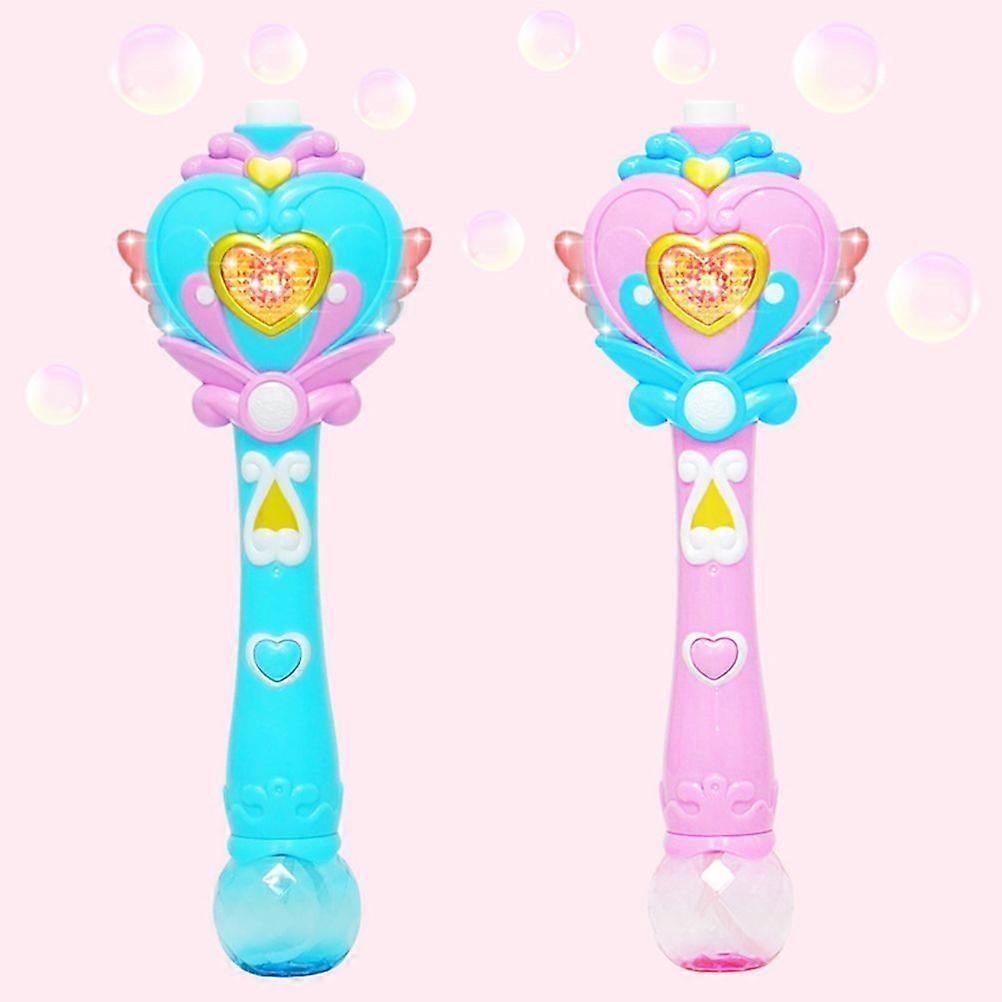 Fairy Bubble Wand Blower Musical Light Up Bubbles Toy for Kids Party Wedding Outdoor Bubble Machine