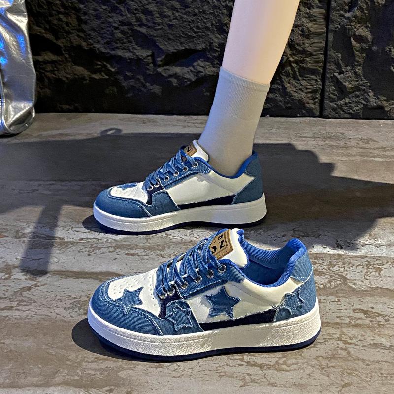 Fashion Spring/Autumn Fashionable And Casual New Comfortable Stars Breathable Thick-Soled Sprots Round-Toe Sneakers Zapatos Mujer