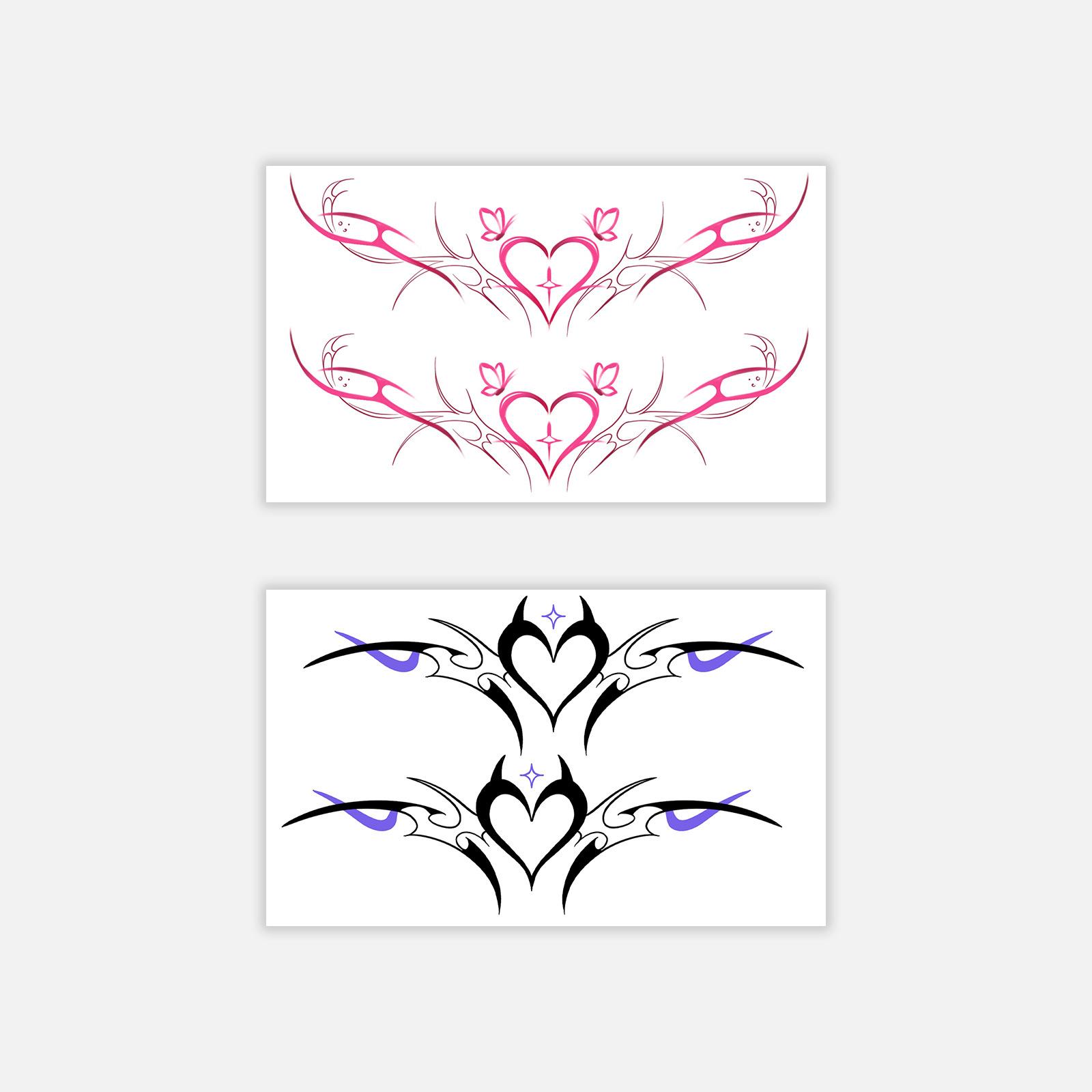 

Red Love Thorns Butterfly Tattoo Sticker, Waterproof And Long-Lasting, Sweet And Cool Tattoo Under Girls Chest 6*10