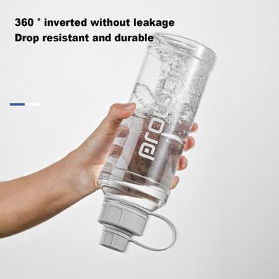 Yousheng 1000ml Sports Water Bottle with Handle Large Capacity Leak-proof Shaker Cup Portable Drinkware Transparent