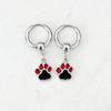 Rock Punk Black Red Drop Glaze Rebellious Meatball Cat Paw Pendant Hoop Earrings Necklace for Women Y2k Spice Girls Jewelry Gift
