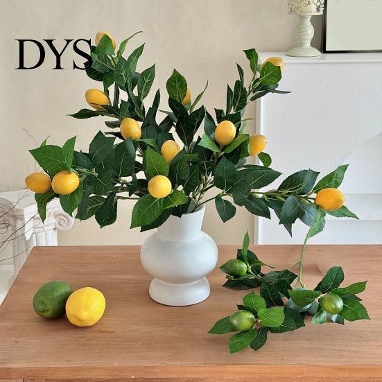 Lemon Branch Centerpiece Artificial Lemons Tree Branches Faux Greenery Stems with Lifelike Fruits Realistic Zero Care Fruit Fake Plants for