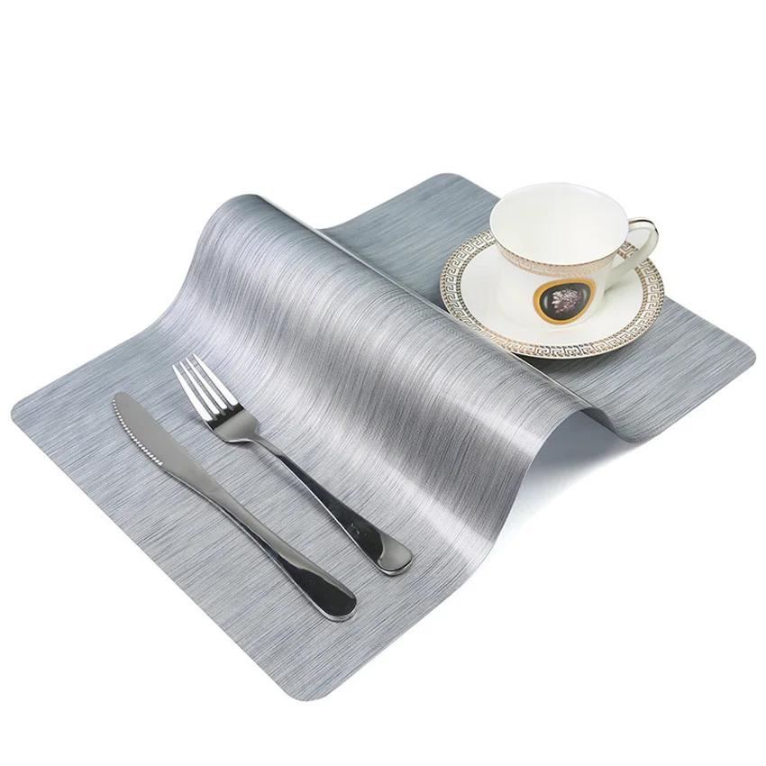 Waterproof Anti-oil Placemat PVC Dining Table Mat Golden Disc Pads Bowl Pad Coasters Table Cloth Pad Slip-resistant Pad 2/4/6pcs