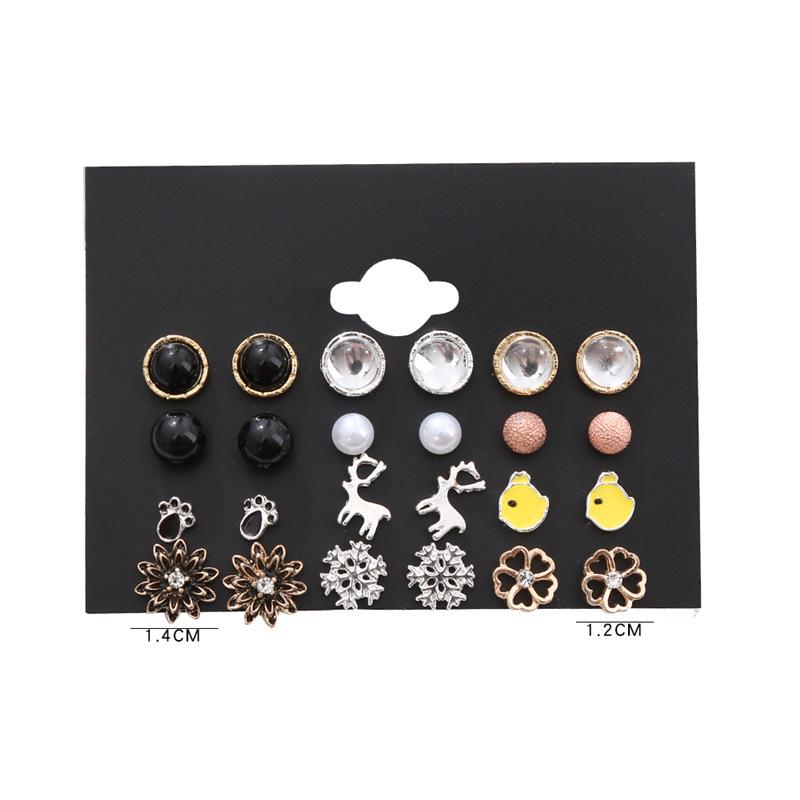 2021 European Retro Style Women's Earrings: 12-Pair Set