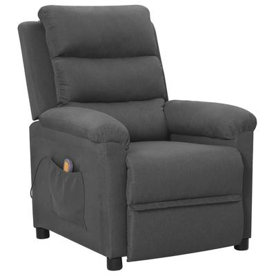 Vidaxl Armchair With Massage, Dark Gray, Fabric