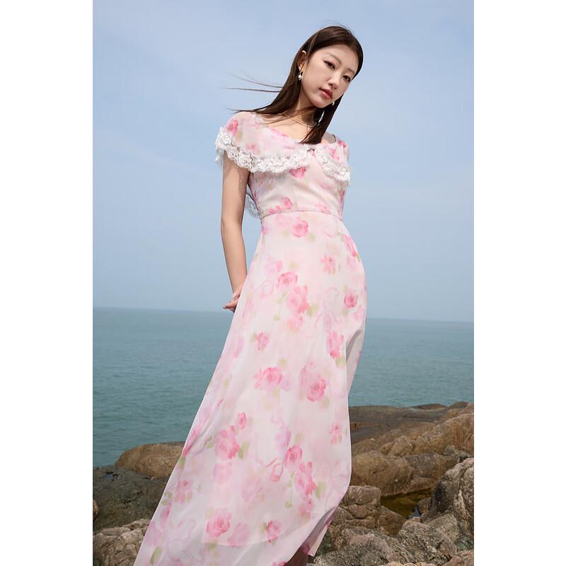 

Sancai Plus Size Floral Chiffon A-Line Dress 2XL 175/100B