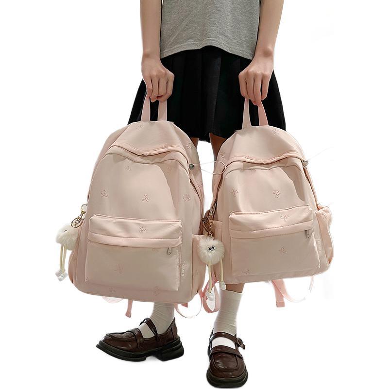 Schoolbag high-value schoolbag female college students simple and cute backpack female large-capacity schoolbag lightweight junior high school 