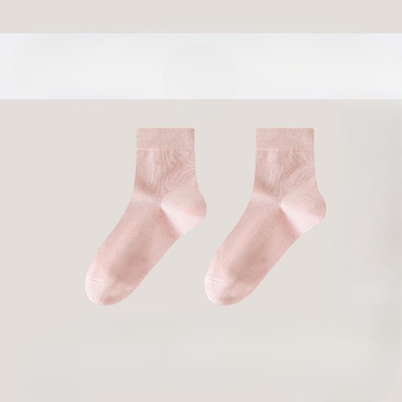Spring and Summer Women's Socks: Pure Cotton Mid-calf Socks, Soft, Comfortable, Breathable and Not Prone To Pilling. Solid Color Mid-calf Socks