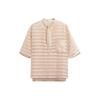 Striped Jacquard Round Neck Short Sleeve Shirt Men Shirts Pink 5717020-622