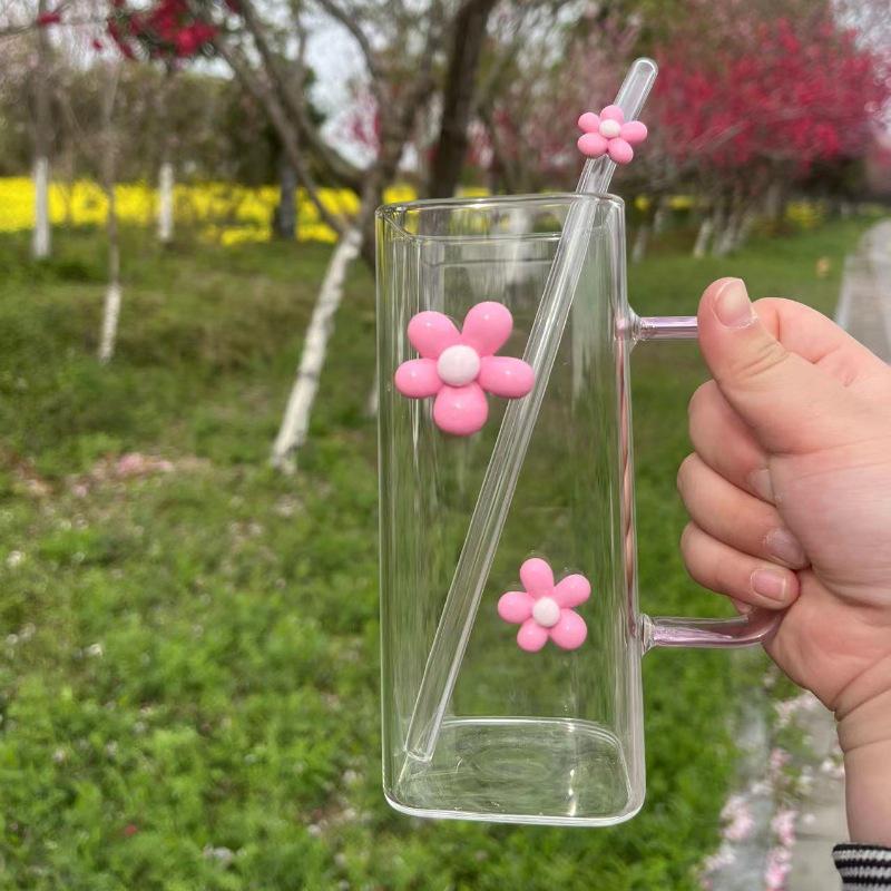 Princess Style Pink Bow Glass Cup - Water Absorbent DIY Caterpillar Design