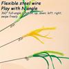 Cat Wand Toy Interactive Tail For Indoor Cats,Small Feather  Flowing Feather Tips,Cat Teasing Stick Bite Resistant Pet Supplies
