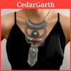 Vintage Turquoise Multilayer Waterdrop Pendant Necklace For Women With Tassel Style