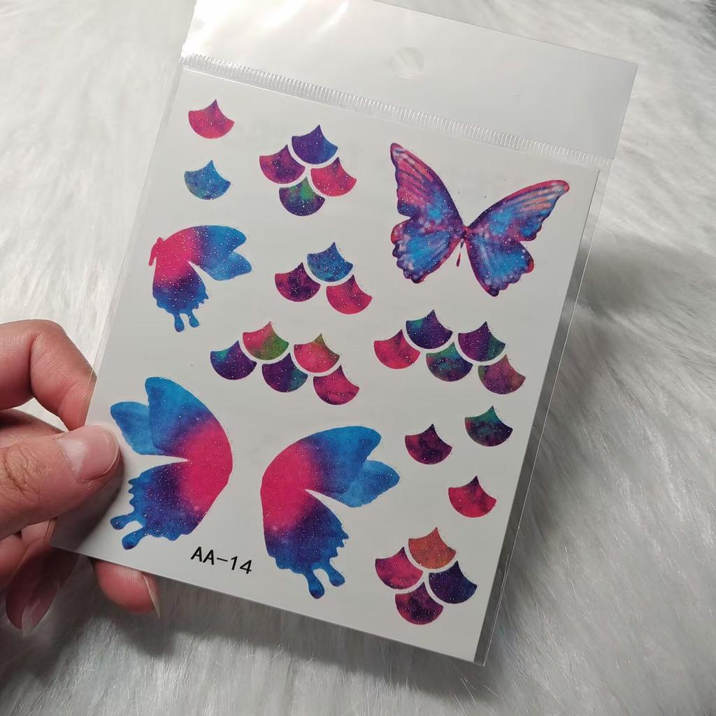 Non-toxic Washable Butterfly Face Stickers for Kids - Eye and Forehead Tattoos
