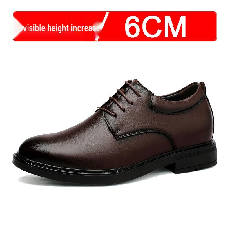 Men s Summer Formal Leather Invisible Height Increasing Shoes - 8cm Lift, Ideal for Weddings, Casual & British Style 35
